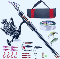 BlueFire Fishing Rod Kit, Carbon Fiber Telescopic Fishing Rod and Reel with  Rotating Reel, Lure, Hooks and Carry Bag, Fishing Equipment Set for Adults  Beginners Freshwater (7ft) : Amazon.com.be: Sports & Outdoors